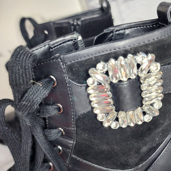 Alex Marie Tialana Rhinestone Buckle Leather Bootie NWOT Size 10 - Picture 9 of 9